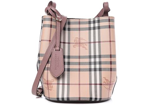 Burberry Small Haymarket Check Lorne Bucket Bag 